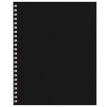 Тетрадь А5 96л. HATBER гребень, клетка, Soft-touch ламинация, SoloMatte_Черный бархат, 96Т5лВ1гр