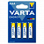 Батарейки алкалиновые "мизинчиковые" КОМПЛЕКТ 4 шт., VARTA ENERGY, ААА (LR03,15А), блистер