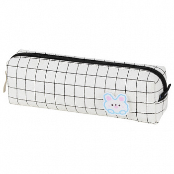 Пенал BRAUBERG, 1 отделение, полиэстер, "Sweet bunny", белый, 19х4х6 см