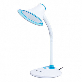 Настольная лампа / светильник SONNEN OU-608, на подставке, светодиодная, 5 Вт, белый/синий