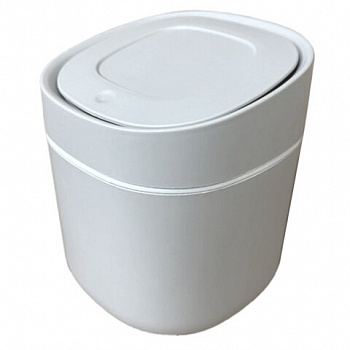 Контейнер, урна, ведерко для мусора с микролифтом НАСТОЛЬНОЕ, 2,8 л, 155х135мм, белый, BoomHouse