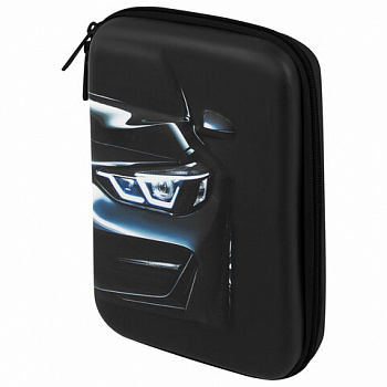 Пенал BRAUBERG KIDS большой удобный с откидной планкой, EVA, 22х15х4 см, "Dark car"