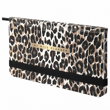 Еженедельник недатированный с резинкой 171х93 мм, BRAUBERG, твердый, 64 л., "Leopard print"
