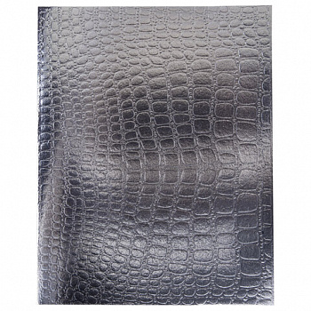 Тетрадь бумвинил А5 96л. скоба, офсет №1, клетка, с полями, HATBER, СЕРЕБРО Metallic, 96Т5бвВ1