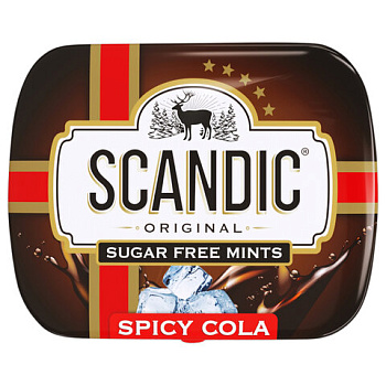 Драже освежающие SCANDIC без сахара со вкусом "Кола", 14 г.