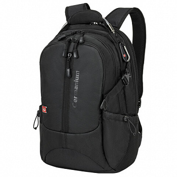 Рюкзак GERMANIUM "S-02" универсальный, с отделением для ноутбука, усиленная ручка, черный, 47х31х16 см