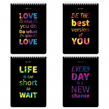 Блокнот А5 (146х206 мм), 80 л., гребень, картон, клетка, BRAUBERG, "Motivation"