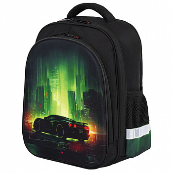 Ранец BRAUBERG KIDS STANDARD, 2 отделения, "Green city", 36х28х14 см