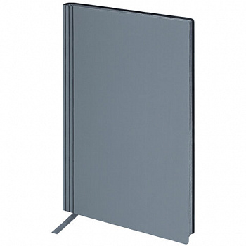 Блокнот А5 138x213 мм, BRAUBERG "Personal", под кожу, 80 листов, клетка, серый