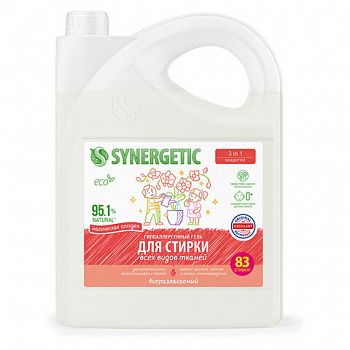 Гель для стирки концентрированный биоразлагаемый 5 л, SYNERGETIC "Магическая орхидея"