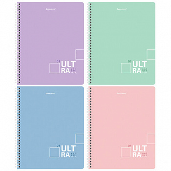 Тетрадь А5 120 л. BRAUBERG пастельная, гребень, клетка, обложка картон, "Pastel Tone" (микс в спайке)