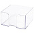 Подставка для бумажного блока BRAUBERG CLASSIC пластиковая, 90х90х50 мм, прозрачная