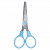 Ножницы BRAUBERG KIDS 130 мм, ручки небесно-голубые, закругленные лезвия с линейкой