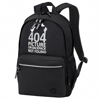 Рюкзак BRAUBERG FASHION CITY универсальный, 2 отделения, "Not found", черный, 46х31х15 см