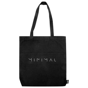 Сумка шоппер BRAUBERG, канвас, 40х35 см, черный, "Minimal"