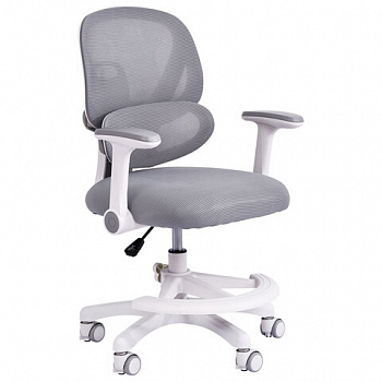 Кресло детское с подставкой для ног BRABIX KIDS MG-220, сетка/ткань TW, серое