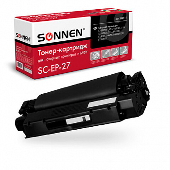 Картридж лазерный SONNEN (SC-EP-27) для CANON LBP-3200/MF3228/3240/5730, ВЫСШЕЕ КАЧЕСТВО, ресурс 2500 стр.