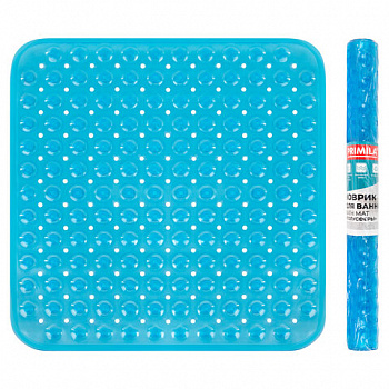 Коврик для ванны/душевой противоскользящий 54х54 см, "Полусферы", прозрачный, ПВХ, PRIMILA (ПРИМИЛА)