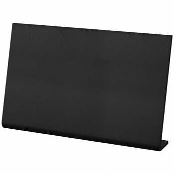 Табличка меловая настольная А4 (21x29,7 см), L-образная, горизонтальная, ПВХ, ЧЕРНАЯ, BRAUBERG