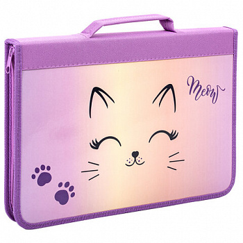 Папка на молнии BRAUBERG А4 с ручкой, с органайзером, 1 отделение, "Cheerful"