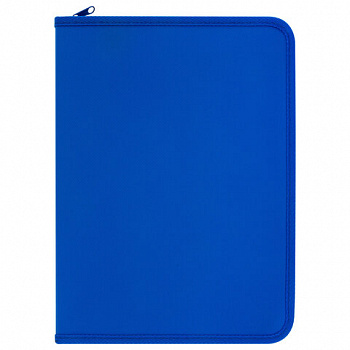 Папка объемная на молнии пластиковая на 4 кольцах, 35 мм, А4, BRAUBERG PIXEL, темно-синяя, 0,7 мм