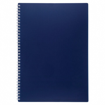 Тетрадь обложка пластик, А4, 80 л., гребень, клетка, HATBER, "VELVET" Синяя, 081562, 80Т4В1гр_01609