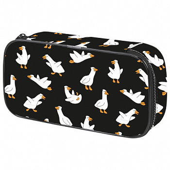 Пенал-косметичка BRAUBERG, 1 отделение, органайзер, полиэстер, 22х11,5x6 см, "Сrazy geese"