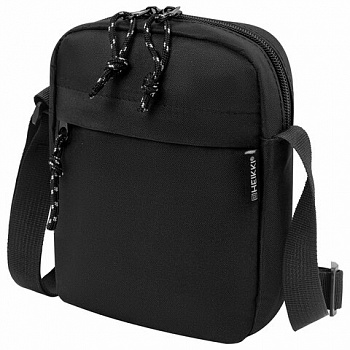 Сумка на плечо HEIKKI COMPACT (ХЕЙКИ), два кармана, черная, 19х14х5 см
