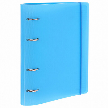 Тетрадь на кольцах А5 175х220 мм, 120 л., пластик, с резинкой, BRAUBERG, Синий