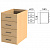 Тумба (каркас БЕЗ КРЫШКИ) приставная "Монолит", 400х595х728 мм, 4 ящика, бук бавария, ТМ06.1