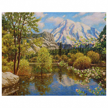 Картина по номерам 40х50 см, ОСТРОВ СОКРОВИЩ "Дыхание весны", на подрамнике, акрил, кисти