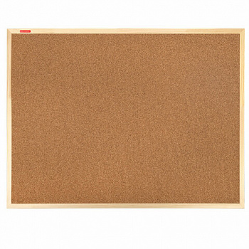 Доска пробковая для объявлений 90х120 см, деревянная рамка, BRAUBERG Wood