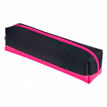 Пенал-косметичка BRAUBERG, мягкий, "Black&Bright", черно-розовый, 21х5х5 см