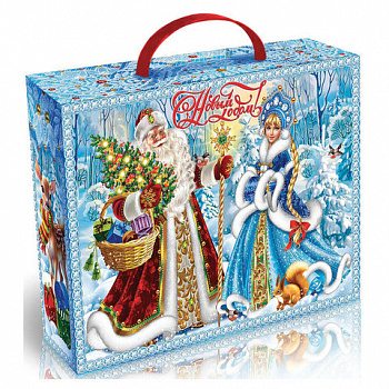 Подарок новогодний "УЗОРЫ ЗИМНИЕ", НАБОР конфет 1000 г, картонная коробка, МОСУПАК