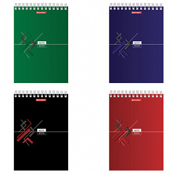 Блокнот А5 146х205 мм, 80 л., гребень, картон, жесткая подложка, клетка, BRAUBERG, "Стильный"