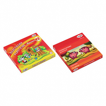 Пластилин классический ГАММА "Мультики", 12 цветов, 240 г, со стеком, картонная упаковка