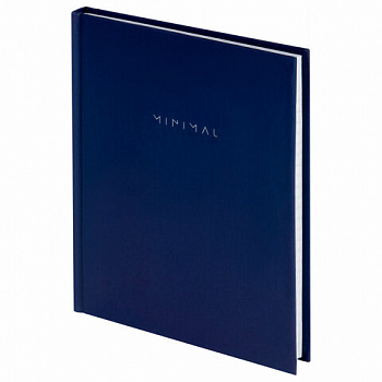 Блокнот МАЛЫЙ ФОРМАТ 110х147 мм, А6, 80 л., твердый, клетка, BRAUBERG "Minimal", синий