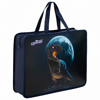 Папка на молнии с ручками ЮНЛАНДИЯ А4, 1 отделение, пластик, 80 мм, "Beware"