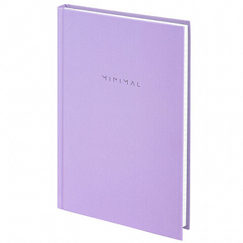 Блокнот А5 134х206 мм, 80 л., твёрдый, клетка, BRAUBERG "Minimal", сиреневый