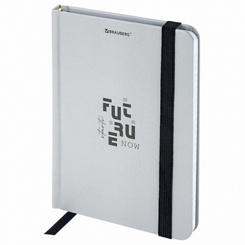 Блокнот с резинкой в клетку 96 л., МАЛЫЙ ФОРМАТ А6, 109х148 мм, твердая обложка, BRAUBERG, "Future"