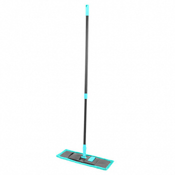 Швабра КОМПЛЕКТ флаундер 40 см + МОП микрофибра (ТИП К) + черенок 70-120 см, ЛЮБАША БЮДЖЕТ