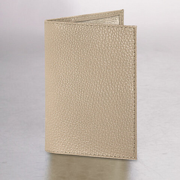 Обложка для паспорта натуральная кожа флоттер, кожаный уголок, бежевая, BRAUBERG