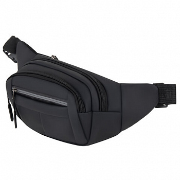 Сумка на пояс HEIKKI PROMPT (ХЕЙКИ), 2 отделения, регулируемый ремень, светоотражающие элементы, черная, 35х14х4см