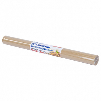 Бумага для выпечки силиконизированная, пергамент 38 см х 8 м, цвет коричневый, LAIMA, CH