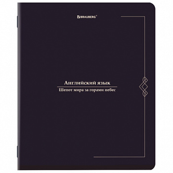 Тетрадь предметная VINTAGE 48 л., SoftTouch, АНГЛИЙСКИЙ ЯЗЫК, клетка, подсказ, BRAUBERG
