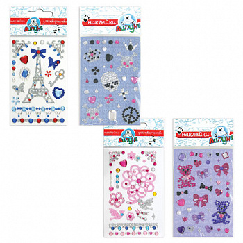 Наклейки "Хрустальные стразы", с европодвесом, ЛИПУНЯ, АССОРТИ
