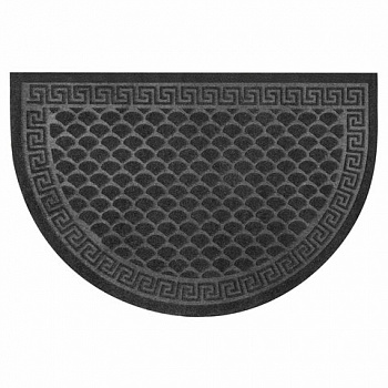 Коврик придверный 60х90 см, СЕРЫЙ, грязезащитный, 430 г/м2, ПОЛУКРУГ, фактурный рисунок ЧЕШУЙКИ, ЛЮБАША