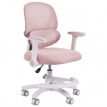 Кресло детское с подставкой для ног BRABIX KIDS MG-220, сетка/ткань TW, розовое