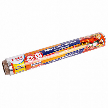 Фольга пищевая алюминиевая прочная, 29 см х 50 м, толщина 11 мкм, LAIMA