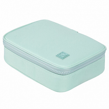 Пенал-косметичка BRAUBERG БОЛЬШОЙ, 1 отделение, 1 откидная планка, ткань, 21x15x6 см, "Mint"